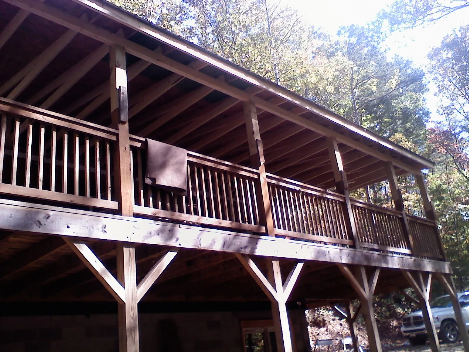 Timber framing under a new elevated porch and deck — Roof Leak Repair in Escalante by Roofing Brothers